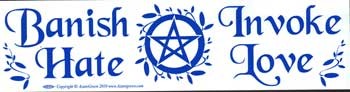 Banish Hate (Pentagram) Invoke Love bumper sticker
