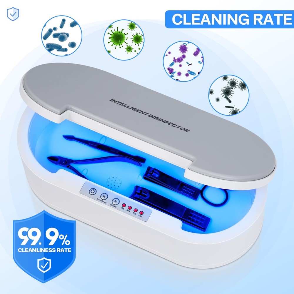 Nail Tools Sterilizer,Multi-function Blue Light Aromatherapy Cleaning Sterili...