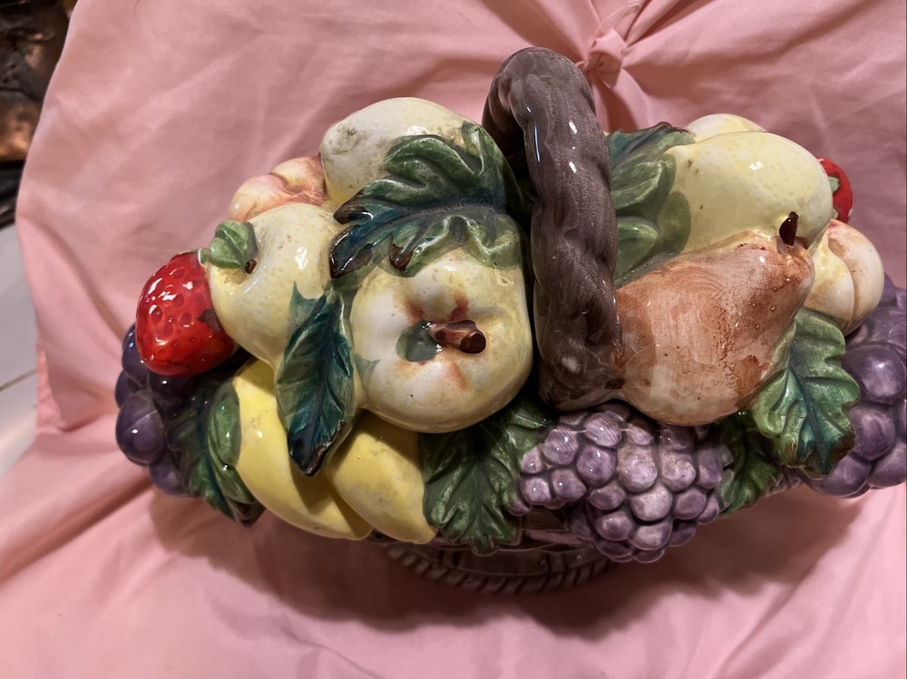 Vintage Ceramic Centerpiece Fruit Basket