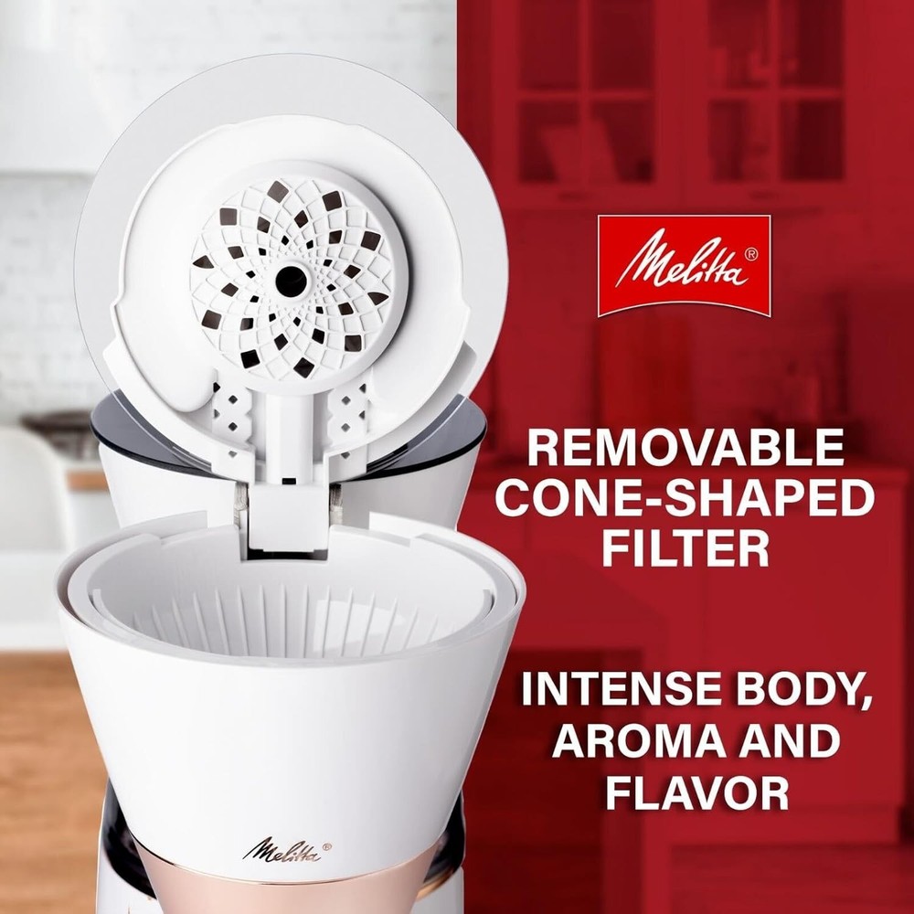 Melitta Vision 12-Cup Automatic Drip Coffee Machines, 1100 Watts - Copper White