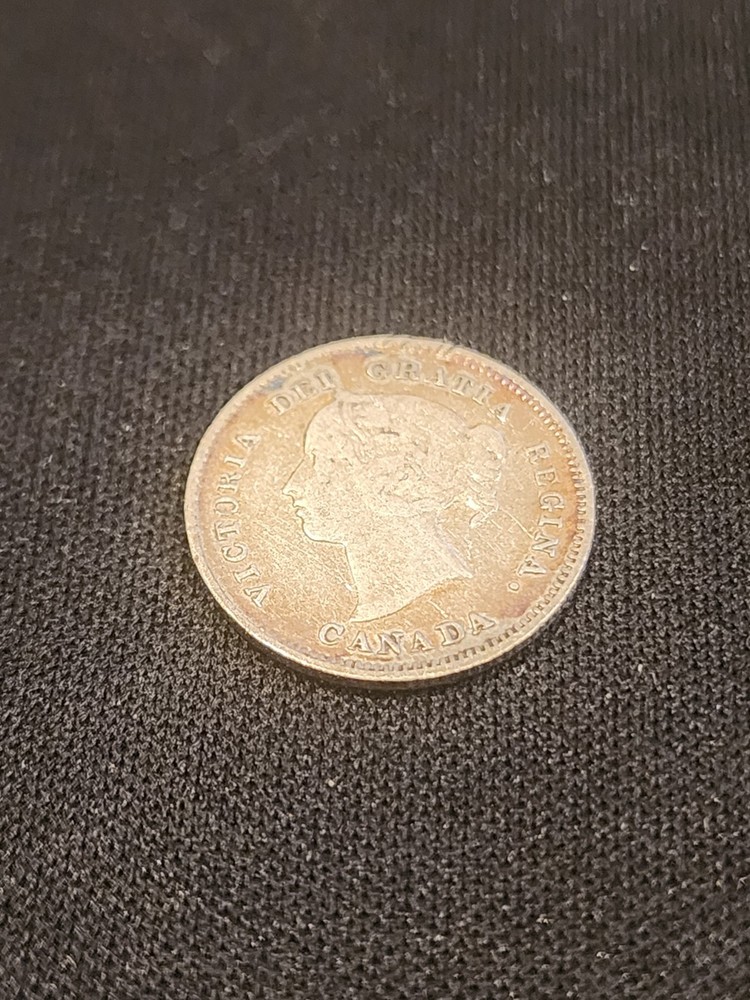 1886 Canada 5 Cents Silver Coin
