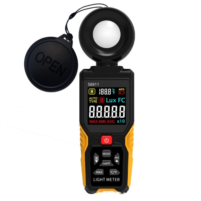 Digital Light Meter Luxmeter Tester Portable Design Builtin Storage for Lighting