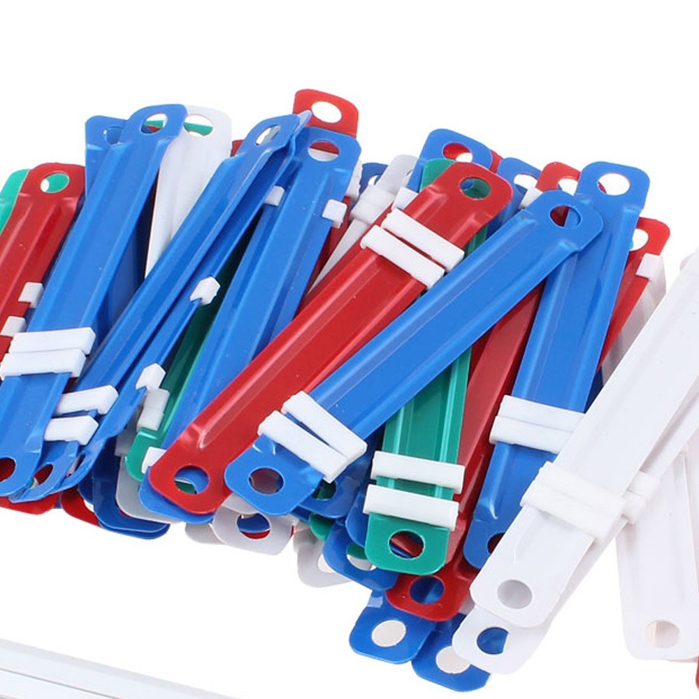 50 Sets Assorted Color Plastic Binding Document Paper Fasteners Clips