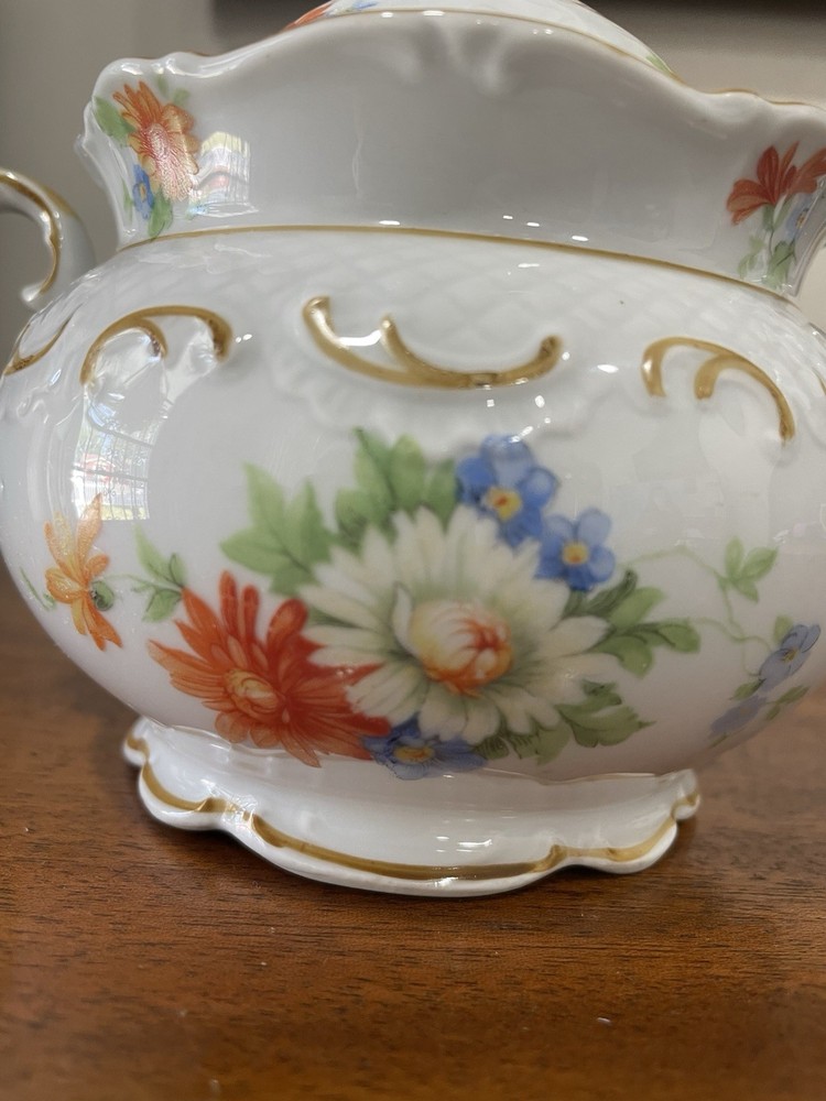 Schumann Bavaria Sugar Bowl Floral Pattern Preowned