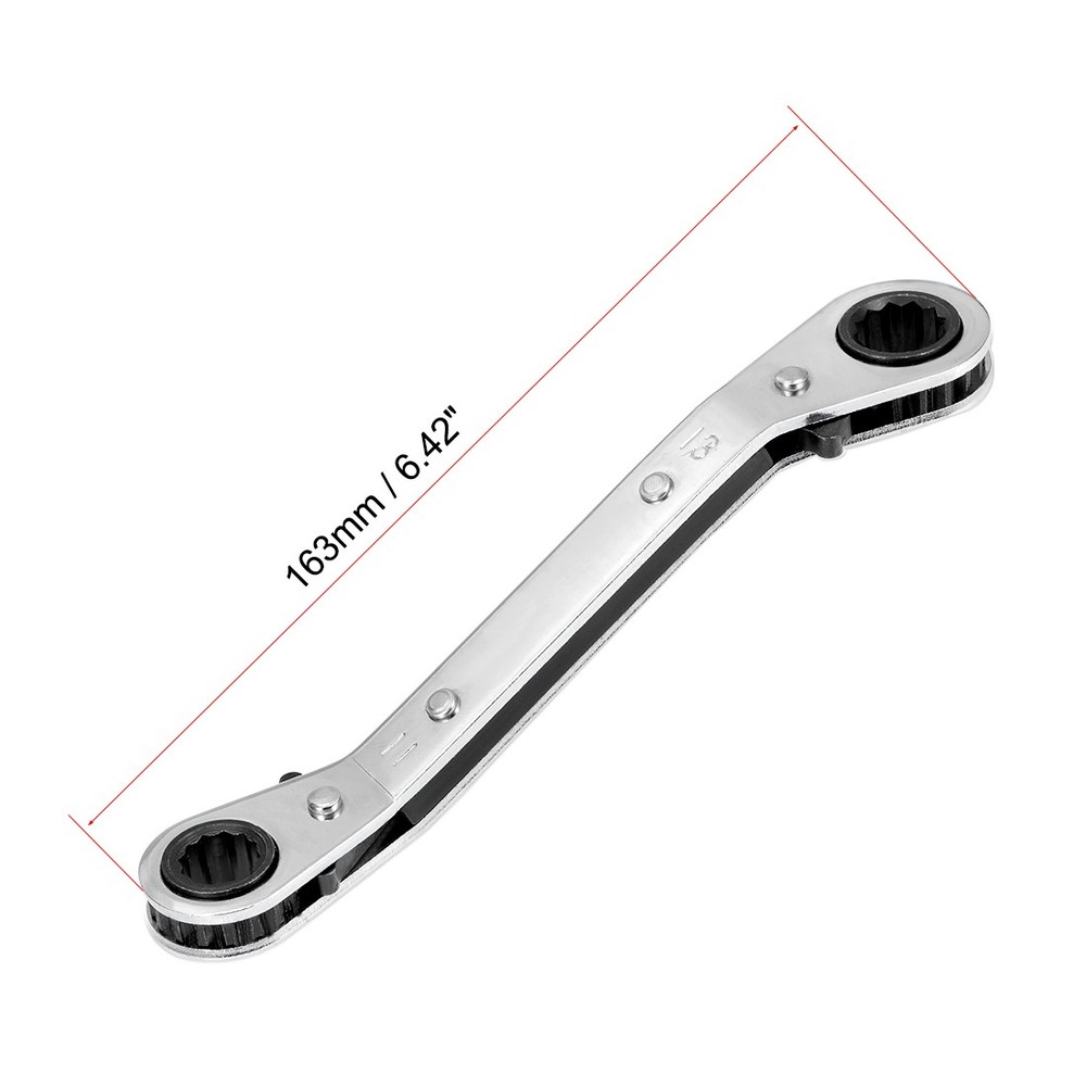 Reversible Ratcheting Wrench, 11mm x 13mm Offset Double Box End, Cr-V