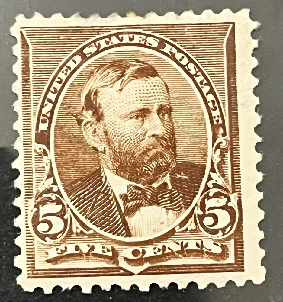 USA US - #223 Grant 5c Mint Hinged - CV $60 - Tiny Thin At Top