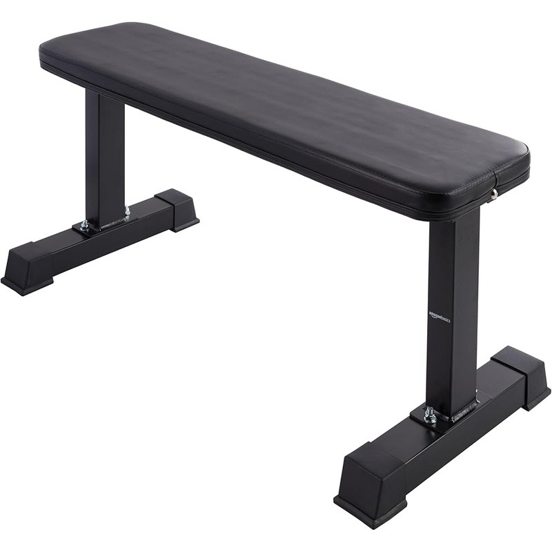 Flat Weight Bench Full Body Workout Steel Frame Stability Assembly
