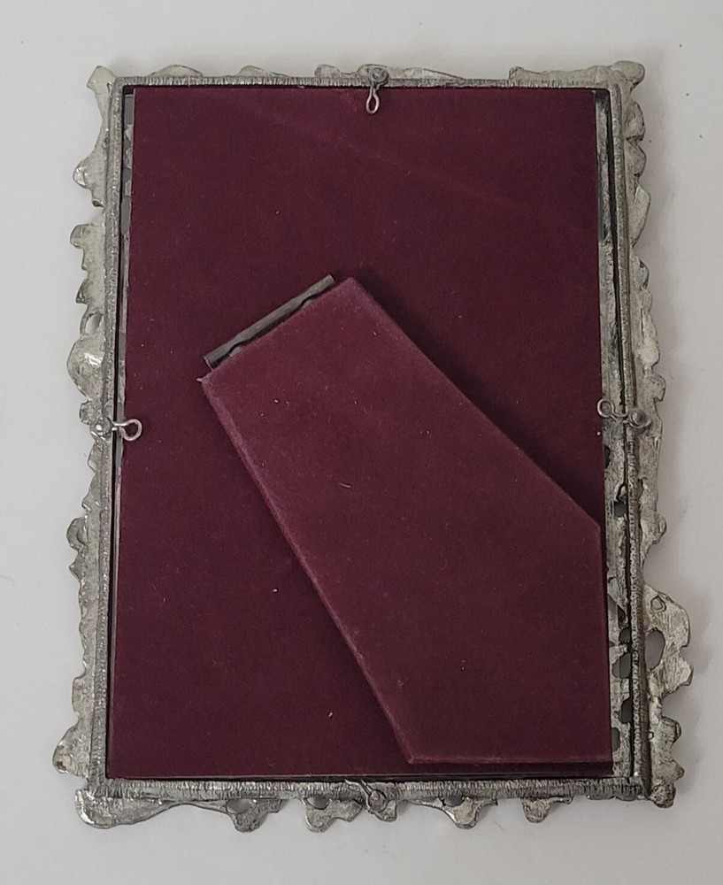 Vintage Silver Roses Picture Frame 7.75 X 6"