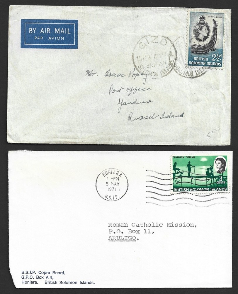 British Solomon Islands 1957-71 covers (11)