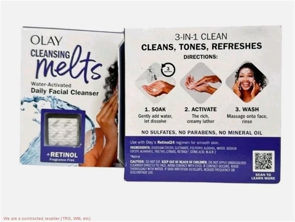 2 PACK!!!!! Olay Face Cleansing Melts with Retinol - 32ct