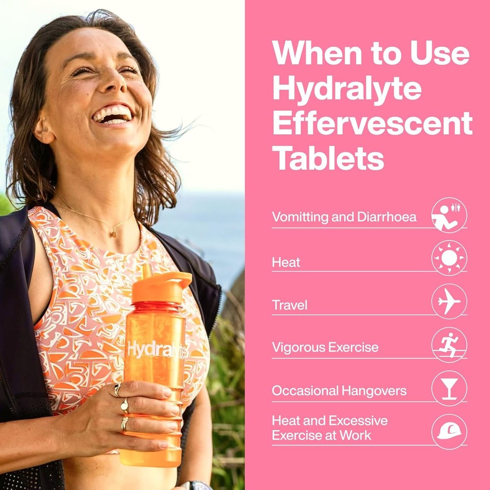 Hydralyte Electrolyte Effervescent Watermelon Flavoured 20 Tablets EXP: 06/26