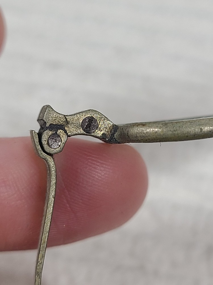 Antique 1800s Eyeglasses w Case Rectangular Small Lens Telescoping Arm Ooak Rare