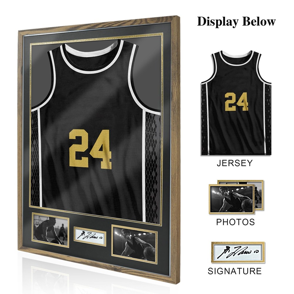 Jersey Frame Display Case, Large Shadow Box with 98% UV Protection Acrylic, T...