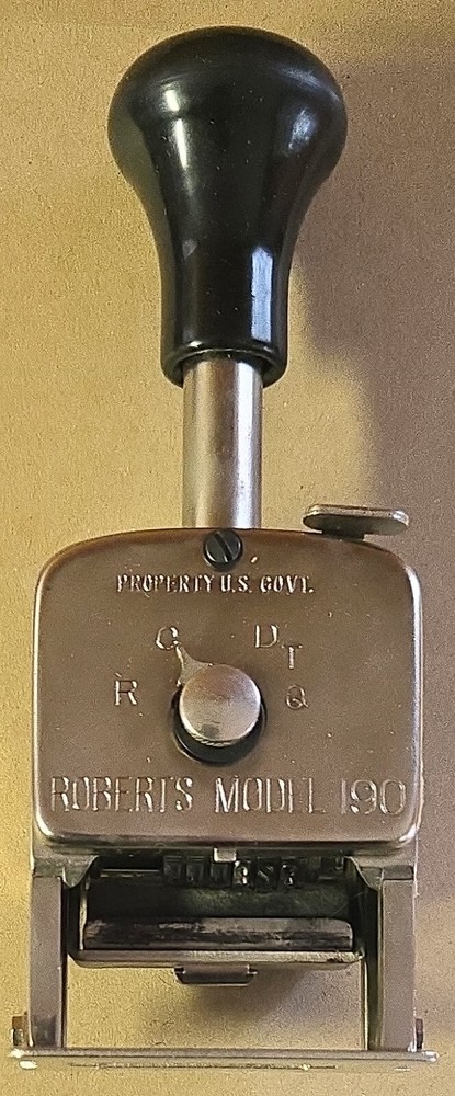 Roberts Numbering Machine Model 190 vintage