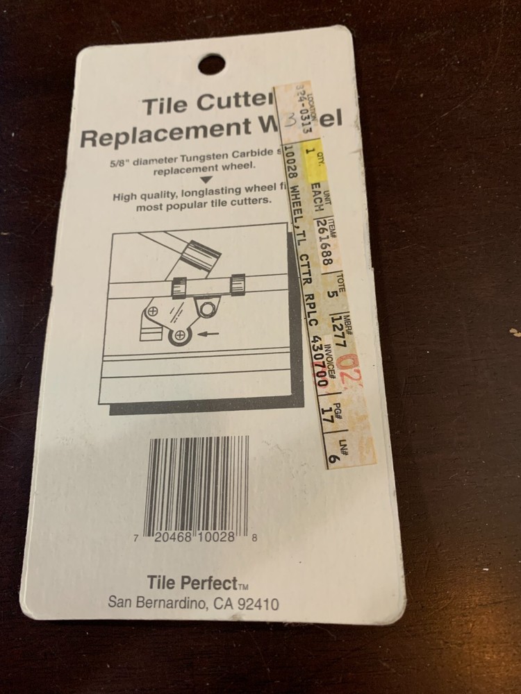 Tile Cutter REPLACEMENT WHEEL for 12" & 16" tile cutters Tile Perfect 10028