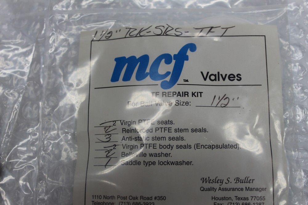 MCF VALVES 1/2" RK-SRS-TFT KIT NSMP