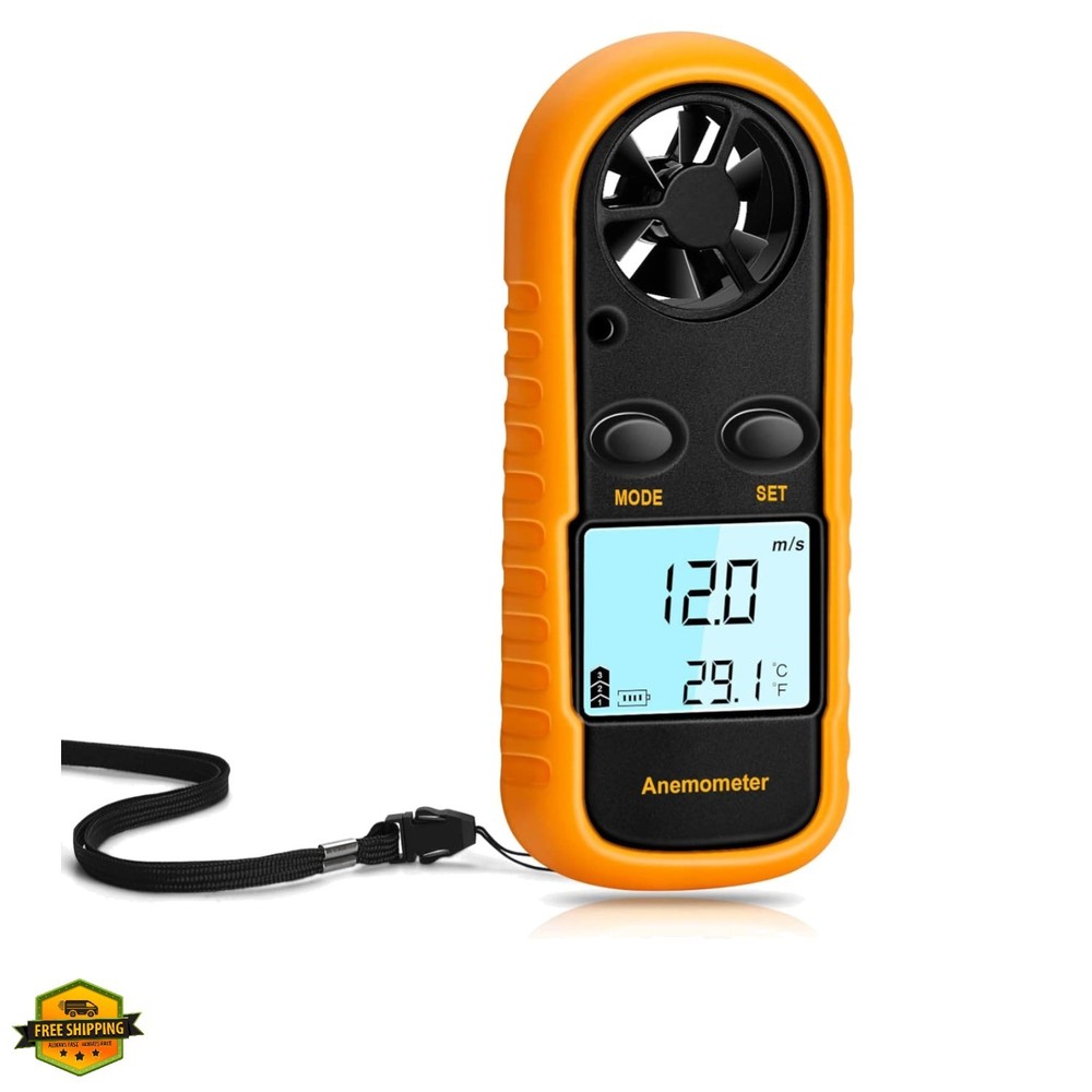 Anemometer Handheld, Light Weight Digital Wind Speed Meter, Wind Speed Temper...