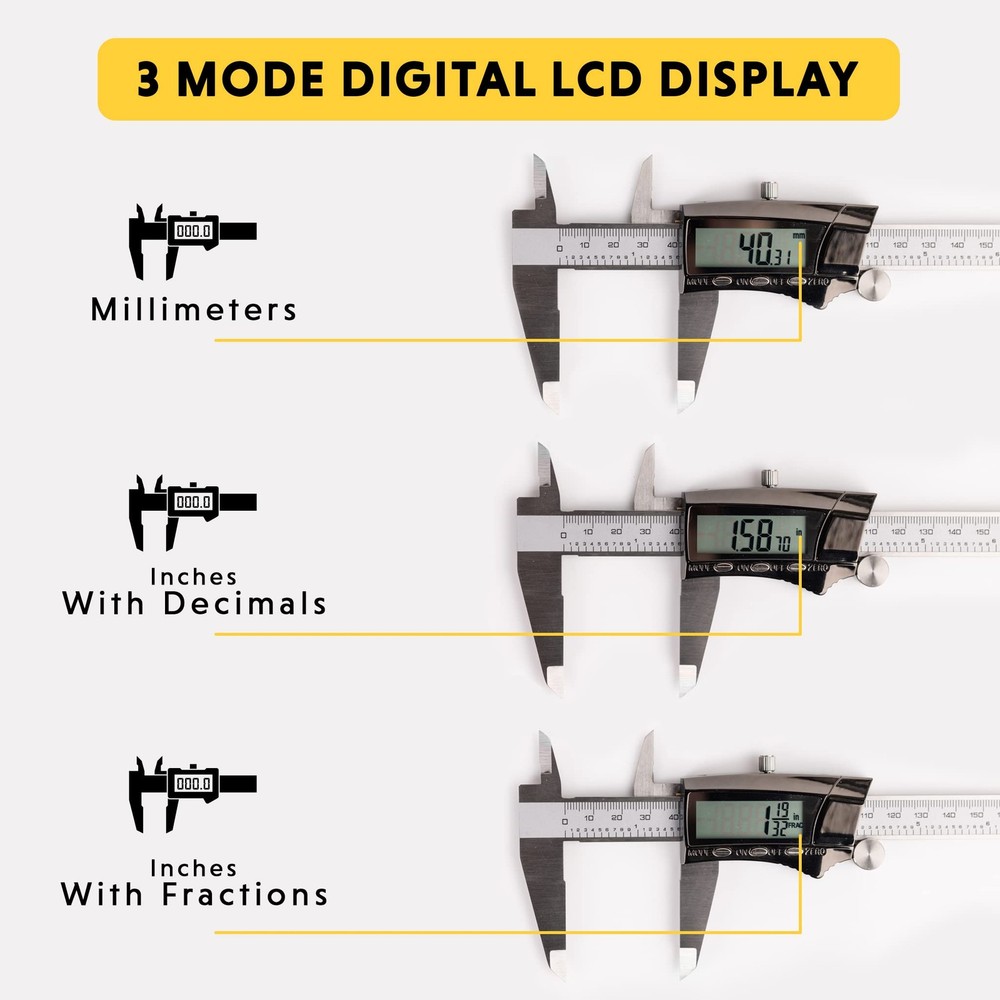 General Tools 1478 Digital Caliper - 8 Caliper Measuring Tool