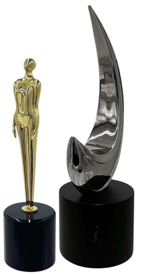HIGHEST 2 LOWEST: Denzel Washington/King (2) Prop Trophies w/Studio COA