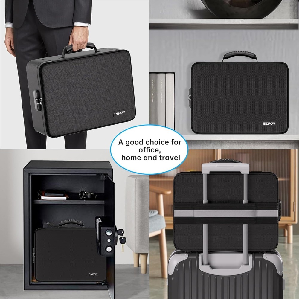 Fireproof Document Box with Lock - 5200℉ Water-Resistant Organizer, 25 Pocket...