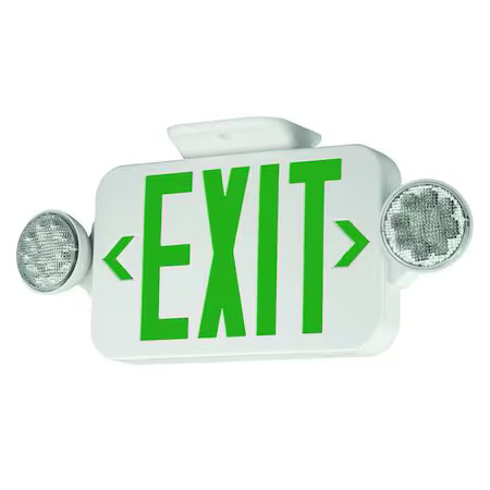 Compass Ccgrc Exit Sign With Emergency Lights, White, 1 Or 2 Face(S), Led,