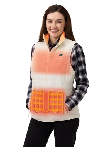 Women's Lightweight Quilted Heated Vest with USB-C Rechargeable Medium White