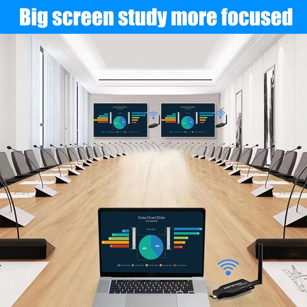 New Wireless HDMI Extender Video Transmitter Receiver Screen Mirroring PC To TV