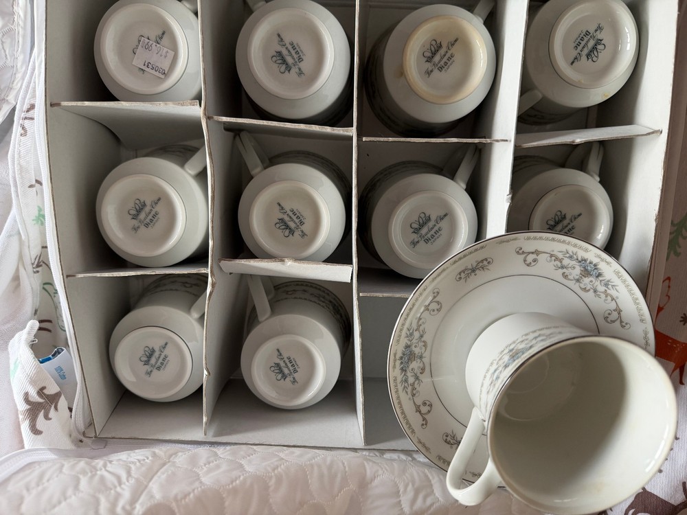 -"Diane" Fine Porcelain China 8 dinner plates