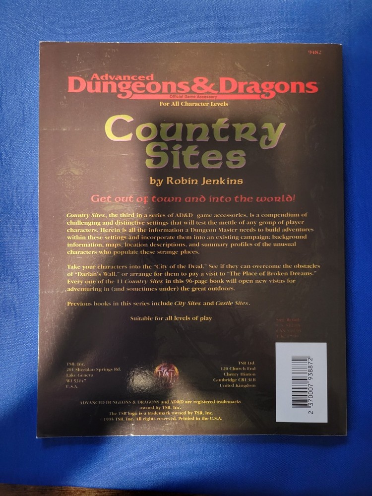 AD&D Country Sites Game Accessory - Reprint
