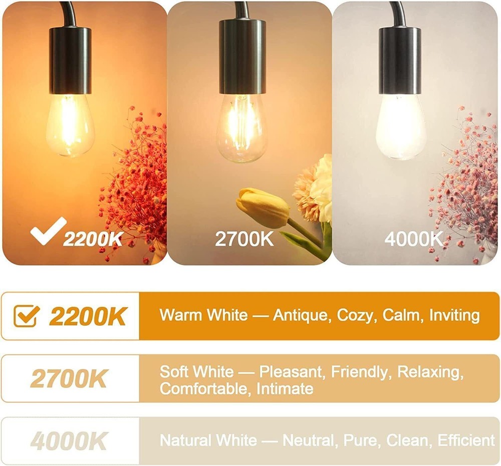 LED bulbs S14 E26 Outdoor Edison lights 2W (25Pack)for String Light Replacement