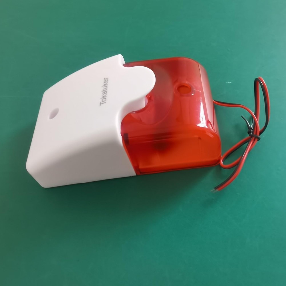 110dB Wired Strobe Siren with Red Light - Ideal for Home Security Systems