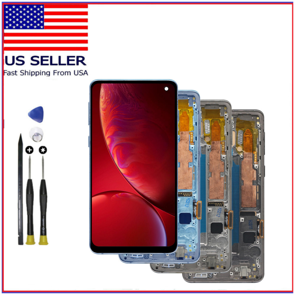 For Samsung Galaxy S10 G973 LCD Display Touch Screen Digitizer Replacement+Frame