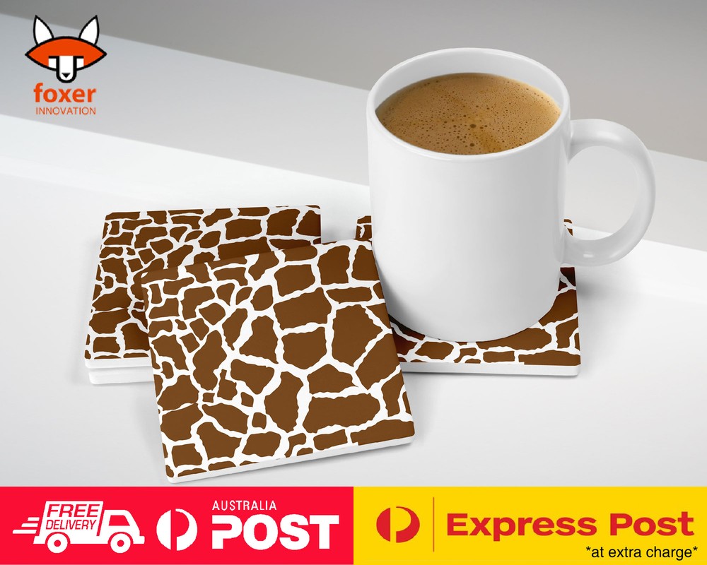 COASTER COFFEE DRINKING MAT|SEAMLESS COW SKIN PATTERN