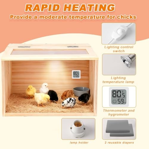 Chick Brooder Box,Brooder Box for Chicks,16"Lx12"Wx12"H, 16"L x 12"W x 12"H.