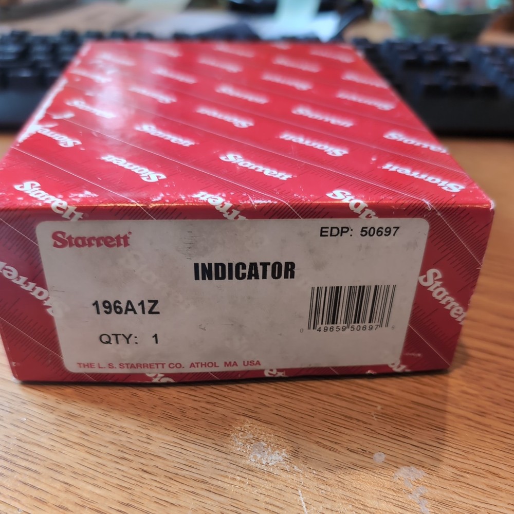 Starrett 196 Dial Indicator Set .001" w/ back plunger