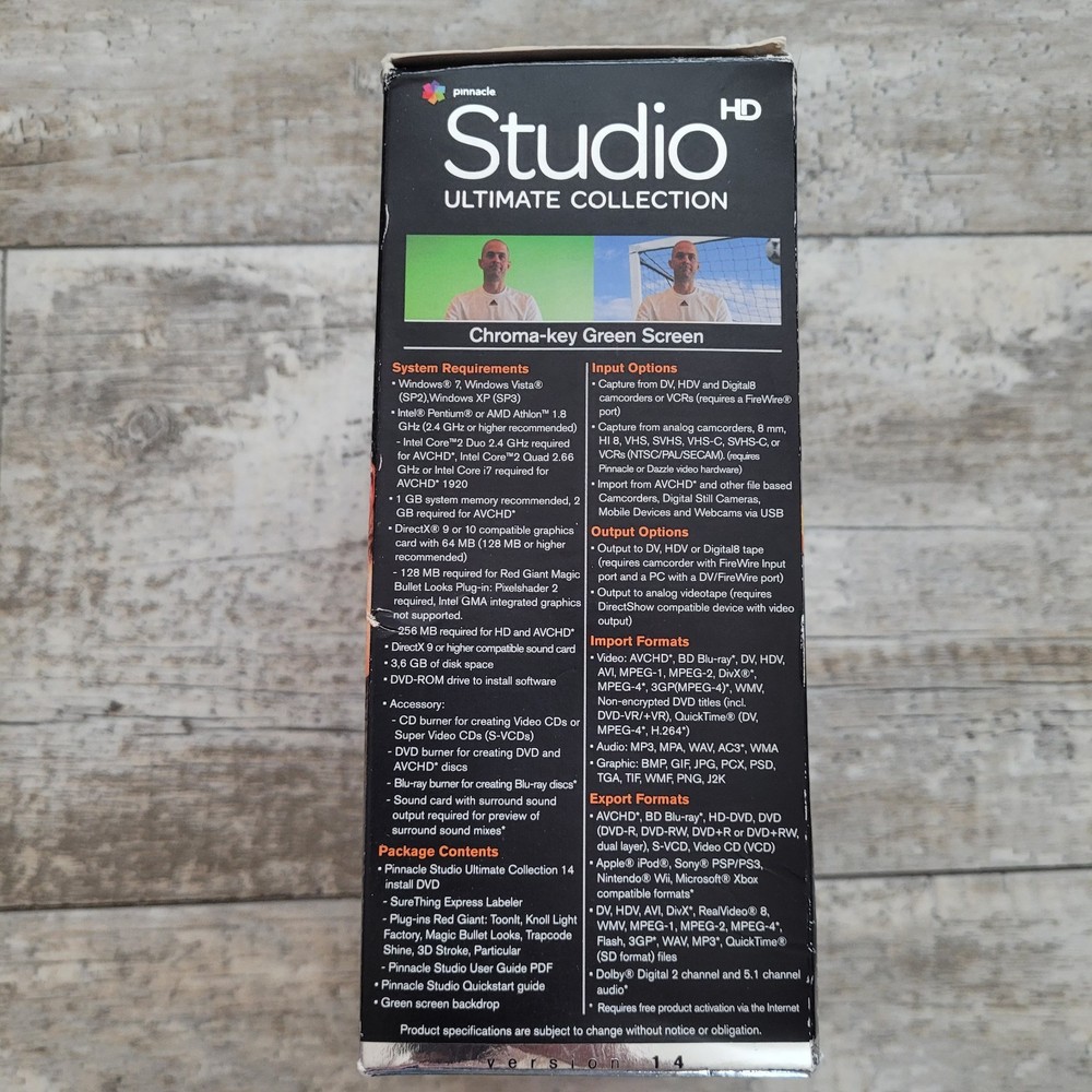 Pinnacle Studio HD Ultimate Collection Version 14 - Open Box NEW Internally