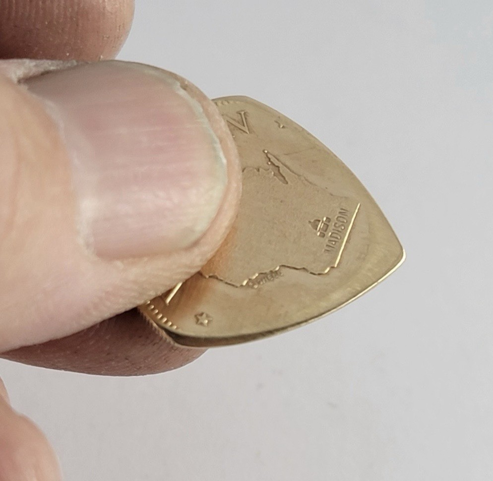 Wisconsin Guitar Pick. Handmade. Ships Today!