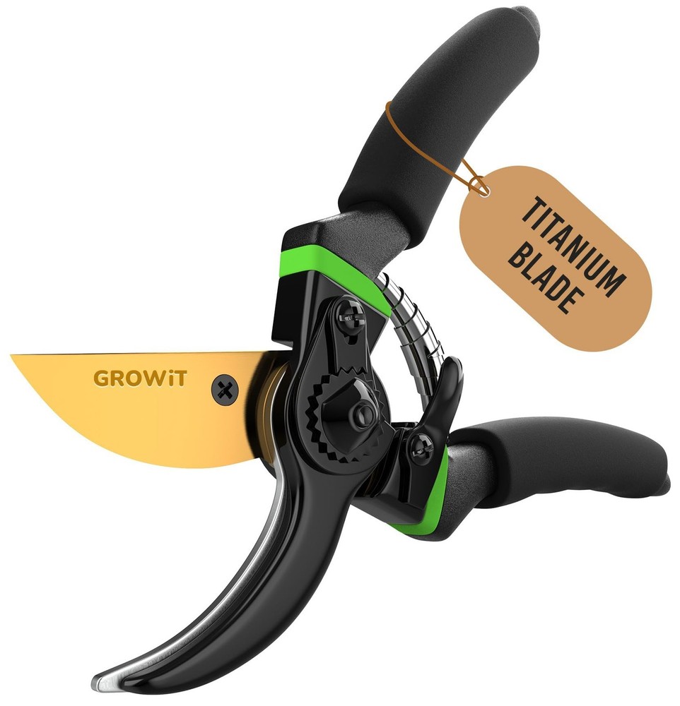 Ultra Sharp Japanese Steel Pruning Shears - Cuts 3X Easier, Weak Hand Arthritis
