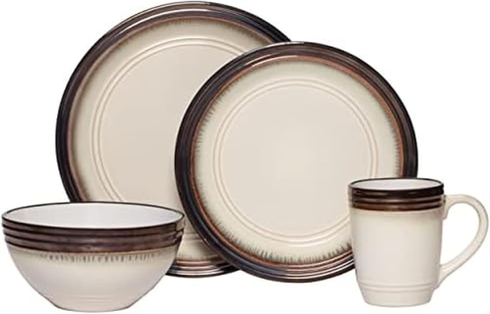 16 Piece Complete Dinnerware Set by Verona Service for 4 Dishware Tableware Set