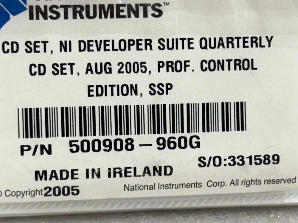 NATIONAL INSTRUMENTS 500908-960G DEVELOPER SUITE CD SET