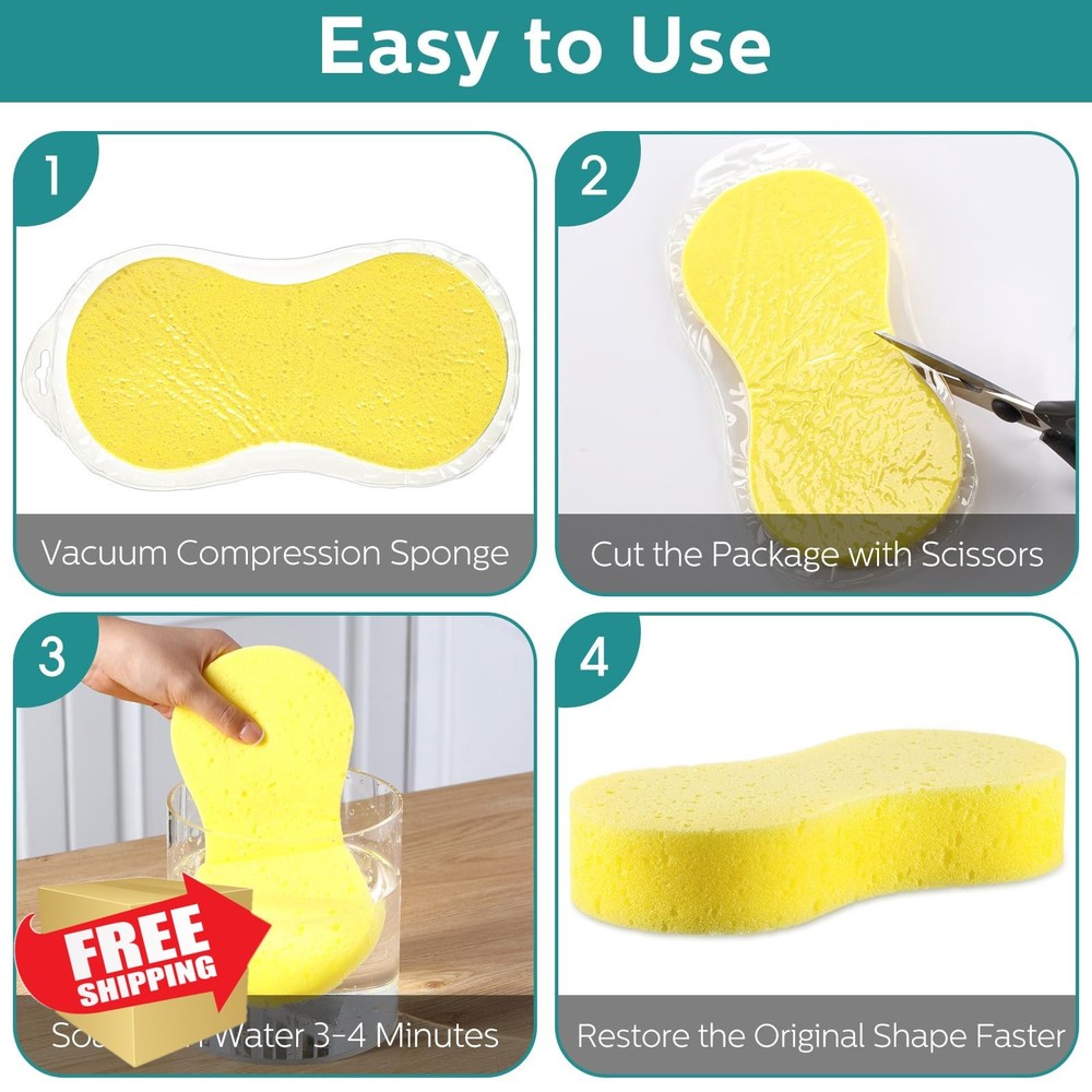 Dandat 20pc Large Car Wash Sponge Multi-purpose Scrubber Mix