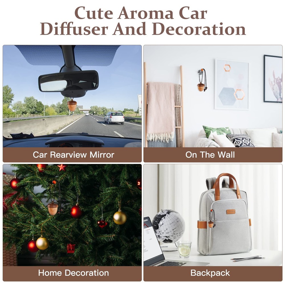 Maromalife Essential Oil Car Diffuser, 1 Count (Pack of 1), Light Brown