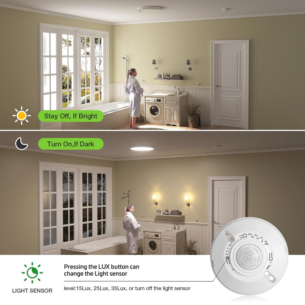RAYZEEK Ceiling Sensor Light Switch,360 Degree Occupancy Sensor,10A,120V Hard...