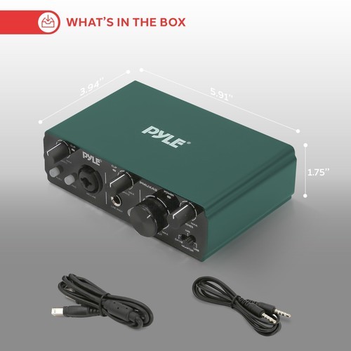 Pyle USB Audio Interface for Recording, Streaming & Podcasting
