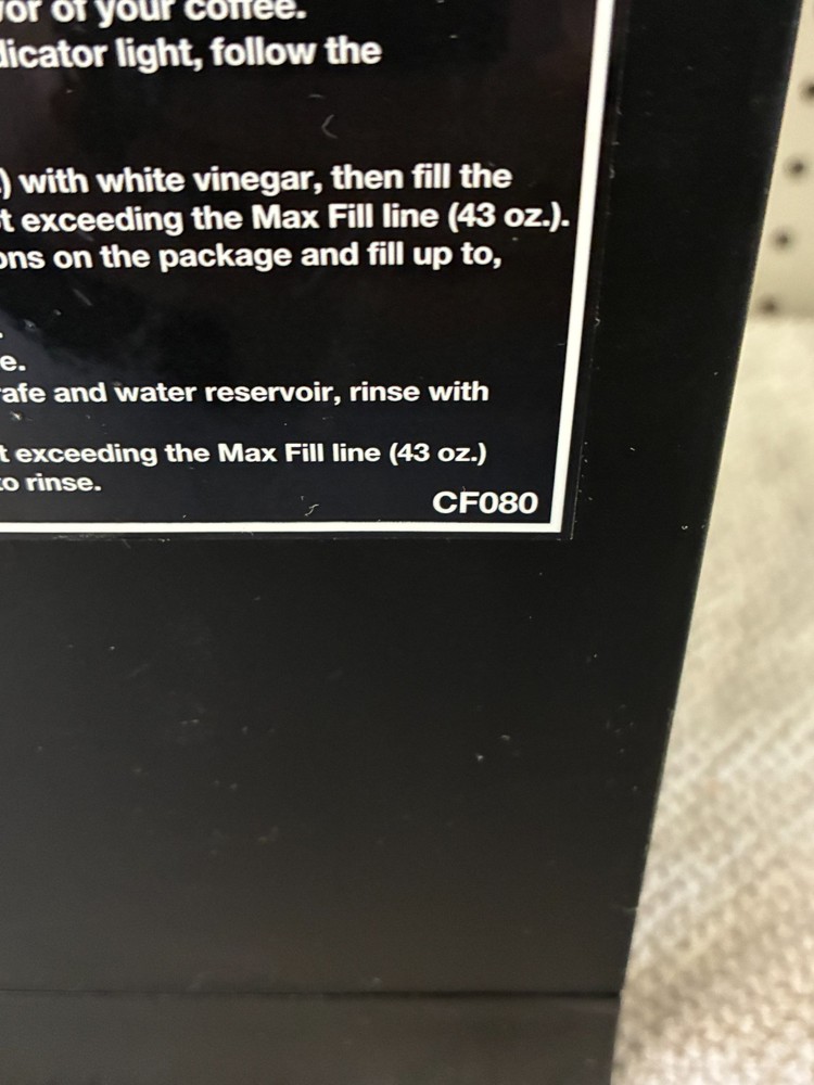 Ninja CF080-69 Coffee Maker Bar Brewer Automatic Programmable Powers On