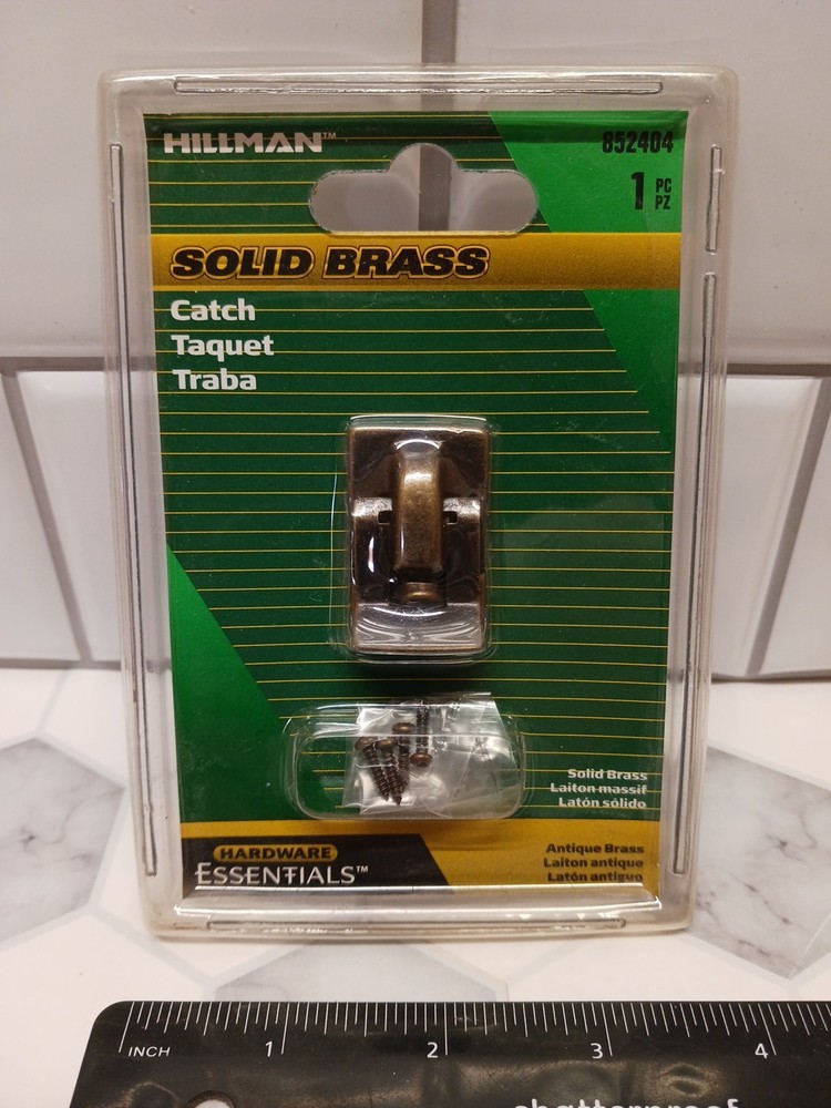 Hillman Solid Brass Catch 852404 Antique Brass Locking Hardware Essential 1PC FS