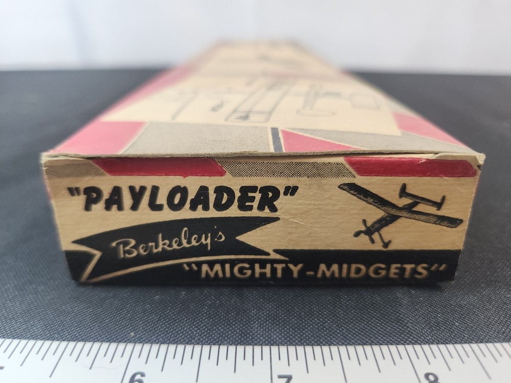 Vintage Berkeley balsa model airplane kit Mighty Midgets Payloader