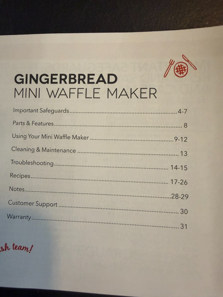 Dash Gingerbread Man Mini Waffle Maker, Red (BK 12-2)