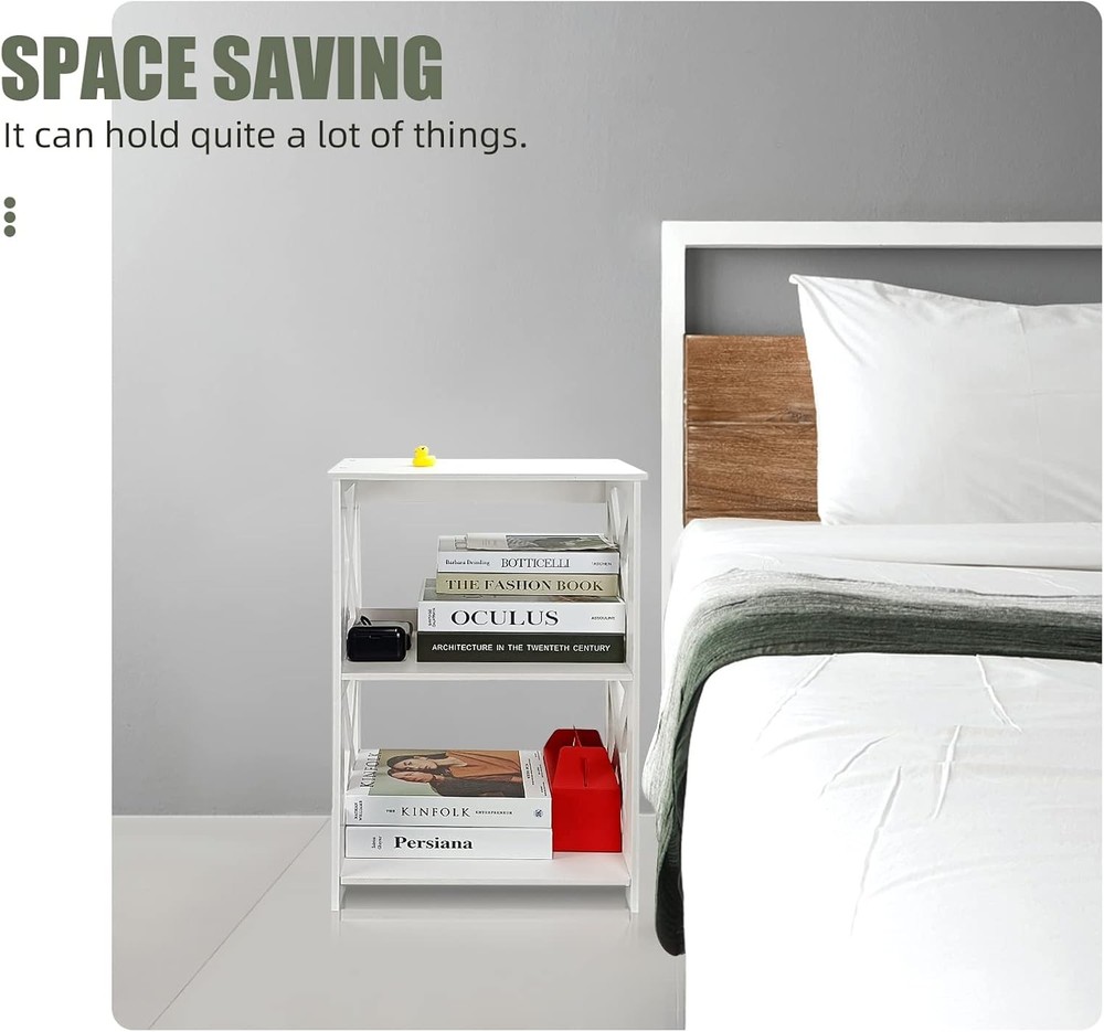 Lechay Small Side Table - White End for Spaces, Slim