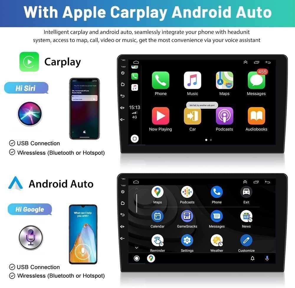 Android 13 Double Din Stereo for Mustang 2015-2021 Carplay Android Auto GPS